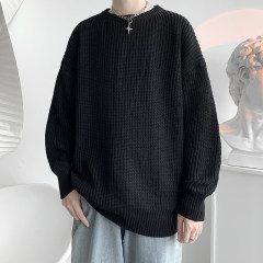 New thick line sweater autumn and winter round neck Hong Kong style loose casual sweater