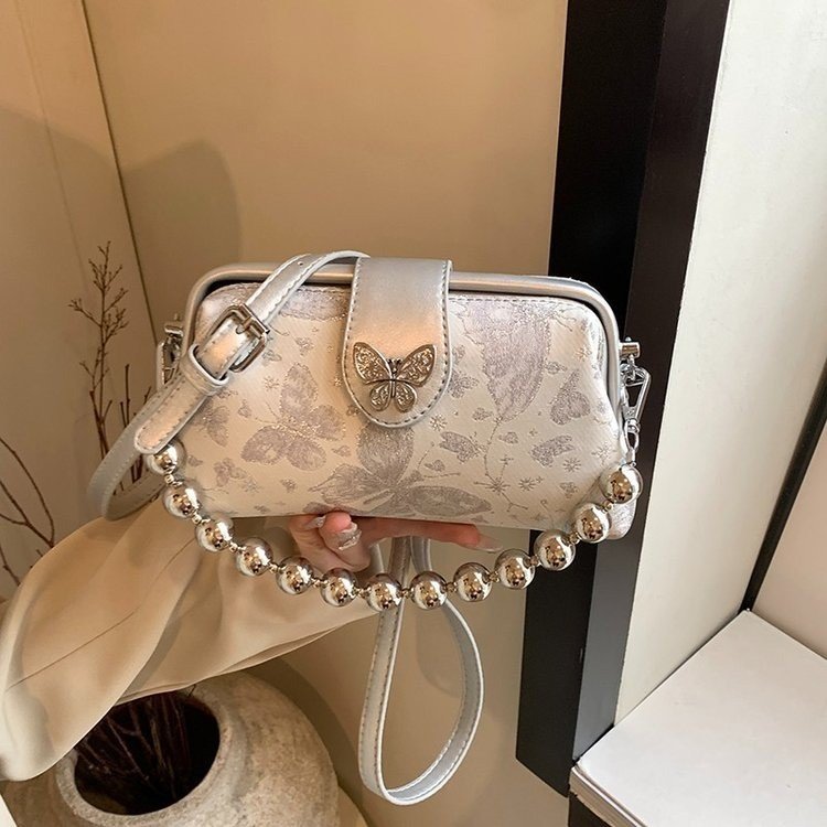 2024 new light luxury fashion national style embroidered shoulder bag crossbody bag clip bag