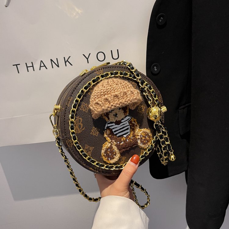 Niche high-end chain cross-body small bag for women new cross-border trendy round bag cute personalized shoulder bag