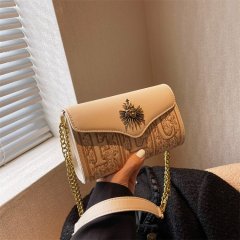 Cross-border Korean style small bag for women niche embroidered chain bag shoulder crossbody bag fashionable foreign style small square bag