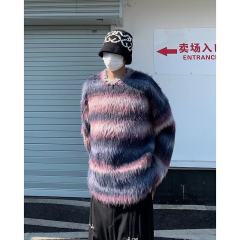 American retro autumn and winter heavyweight soft waxy round neck sweater men's trendy brand loose and versatile knitted tops for couples