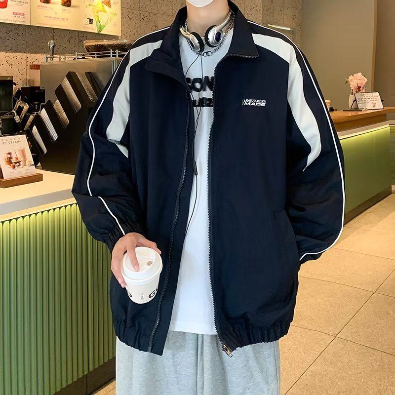 Jackets Men's Spring and Autumn New Trendy Versatile Large Size Casual Jackets Trendy Brand Hong Kong Style Loose