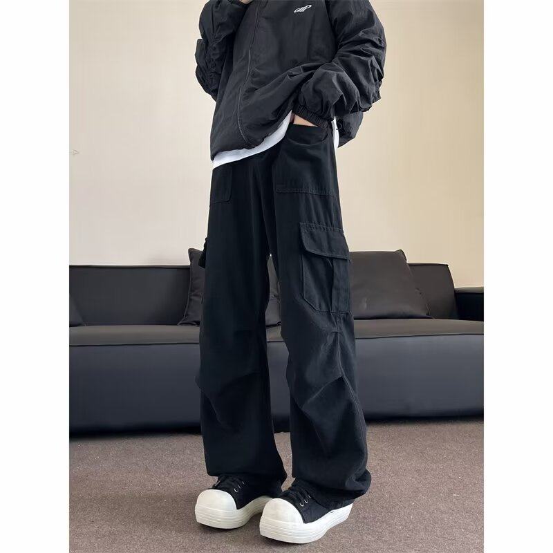 American paratrooper overalls men's summer and autumn thin loose men's casual multi-pocket pants