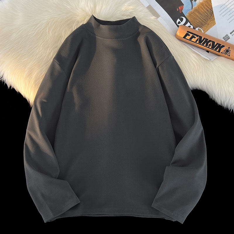 Men's sweatshirt autumn and winter new Hong Kong style loose American casual bottoming shirt
