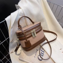 Fashionable textured small bag for women new niche ins portable box bucket bag versatile western style crossbody bag