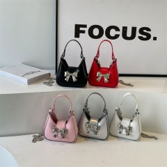 Niche bow handbag new spring and summer trend sweet and cool mini lipstick chain bag crossbody mini bag for women