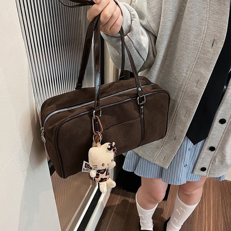 Retro handbags for women 2024 autumn and winter new fashion casual small square bag texture frosted shoulder bag trendy