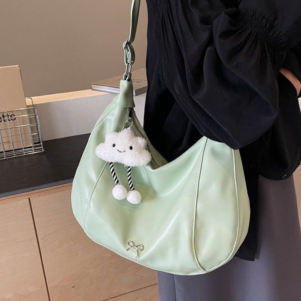 2024 Summer New Casual Bag Women's Texture Niche Commuting Shoulder Crossbody Student Korean Style Personalized Tote Bag