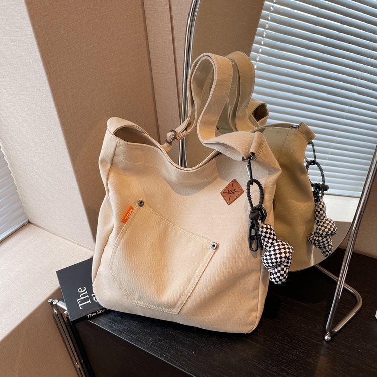 Casual large-capacity canvas bag new women's bag popular versatile crossbody bag college student shoulder bag