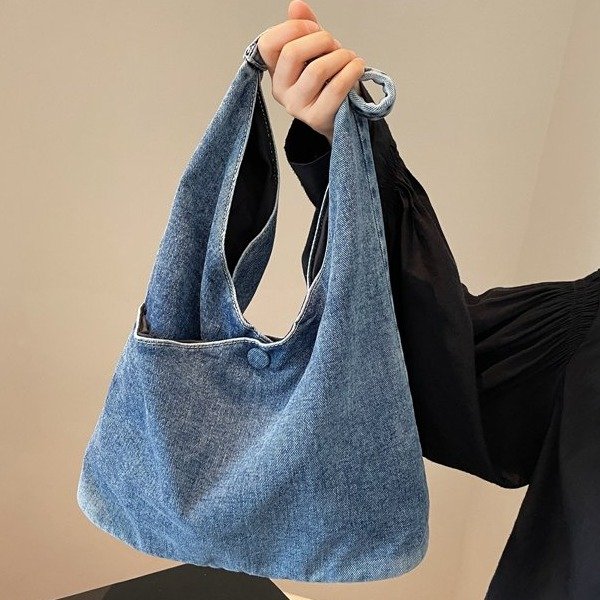 2024 Summer Trendy Brand Retro Crossbody Bag Underarm Fashion Denim Bag Versatile Large Capacity Shoulder Casual Messenger Bag