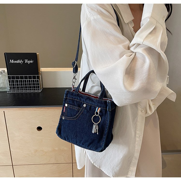 Denim Retro Blue Literary Small Shoulder Bag 2024 New Casual Shoulder Messenger Bag Wholesale Handbag Women's Bag
