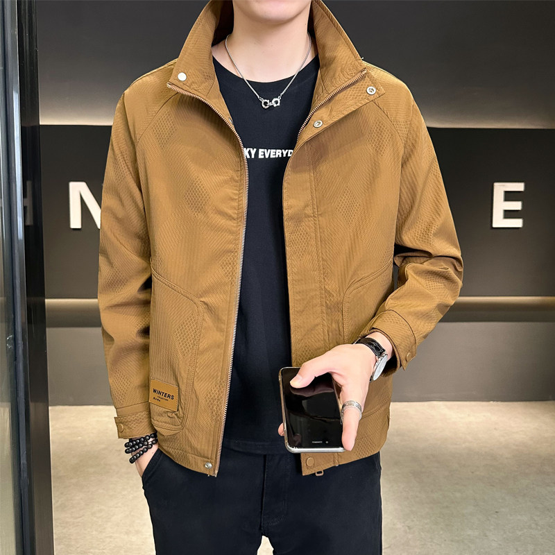 Shopkeeper Style 2024 Autumn New Stand Collar Jacket Men's Casual Jacket