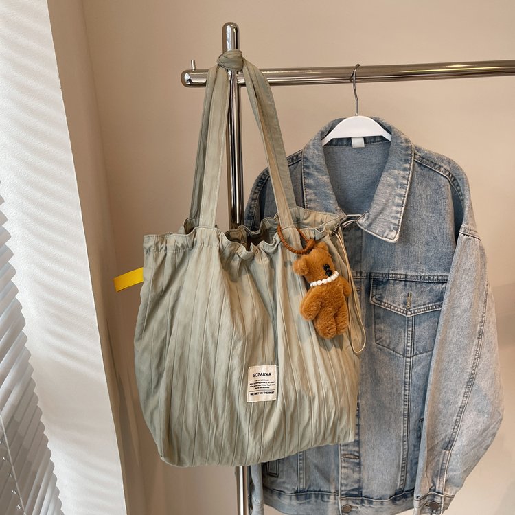 Large capacity canvas bag for women 2024 new casual shoulder tote bag crossbody student class commuting tote bag