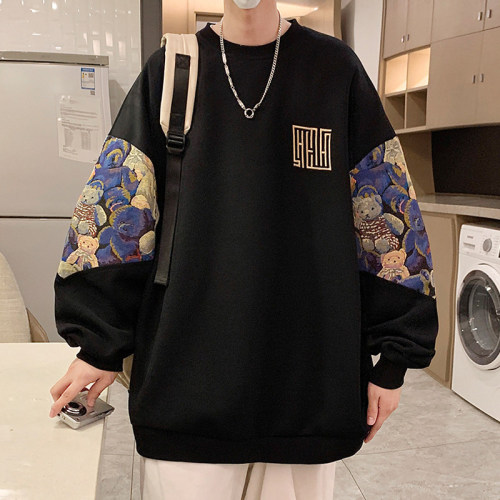 New autumn style Hong Kong style outdoor large size 320g Chinese cotton sweatshirt