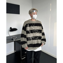 American new style plush letter sweater men's trendy brand loose casual versatile lazy style sweater