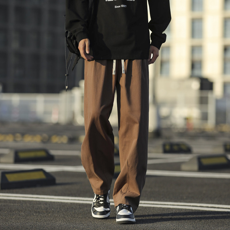 Spring and Autumn American High Street Straight Overalls New Fashion Brand Loose and Handsome Casual Pants