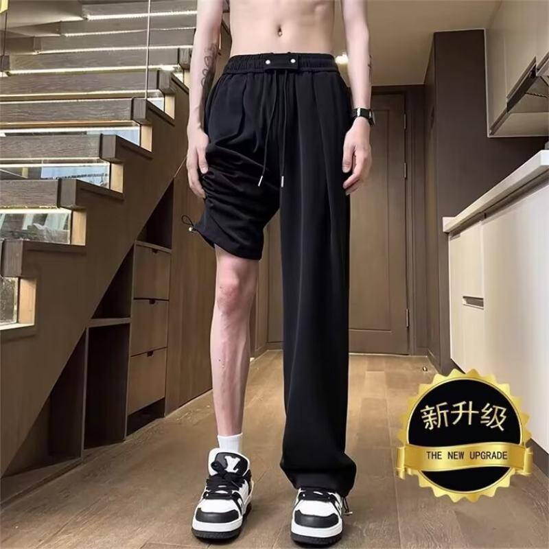 Cool pants for men, summer thin pants, casual trousers for men, drapey trousers, wide-leg pants, online picture