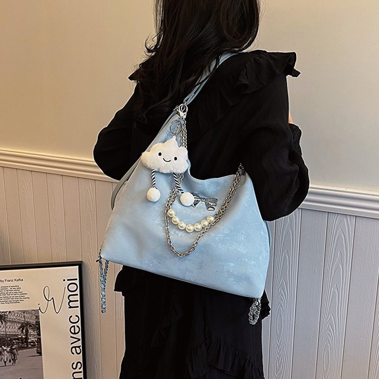 Tote bag women's 2024 new summer large-capacity design multi-functional backpack college student class backpack