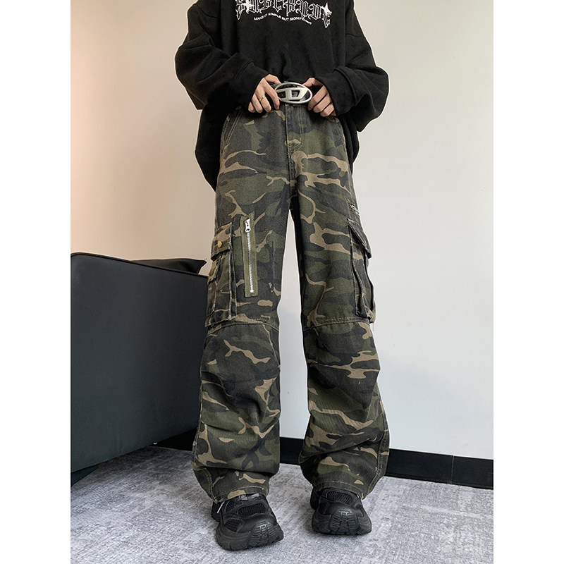 Teenage men's autumn camouflage cotton casual pants overalls long pants
