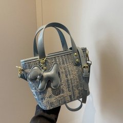 Portable Fashion Trendy Sequined Bucket Bag for Women 2024 New Simple Casual Shoulder Bag Niche Design Crossbody Bag