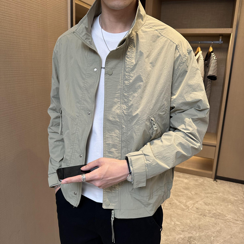 Jacket Men's Casual Jacket Fashion Trendy Stand Collar Top Jacket