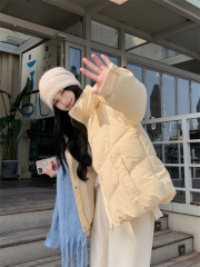2024 new winter thickened casual versatile Korean style hooded cotton coat for women