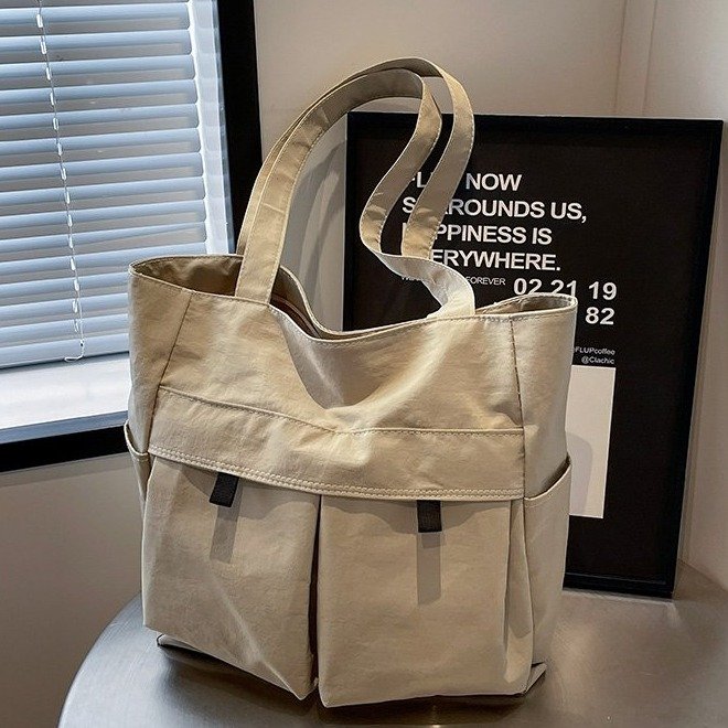 Canvas bag large capacity nylon women's bag 2024 new fashion simple handbag women's bag versatile commuter shoulder bag