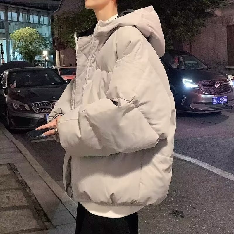 Hong Kong style cotton coat men's trendy brand ins winter thickened large size trendy winter coat bread cotton coat cotton jacket