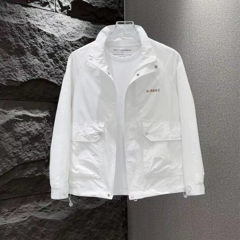 High-quality stand-collar young men's jacket, casual, handsome and versatile color matching jacket