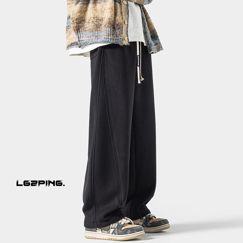 Change to thinner autumn new Hong Kong style shadowless wall scimitar pants