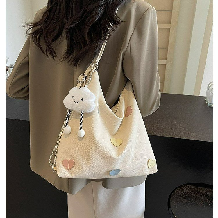 2024 New Fashion Textured Shoulder Bag Large Capacity Backpack Bag Women’s Beautiful Casual Trendy Tote Bag