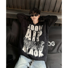 New soft and lazy style letter sweater, loose top, versatile and trendy