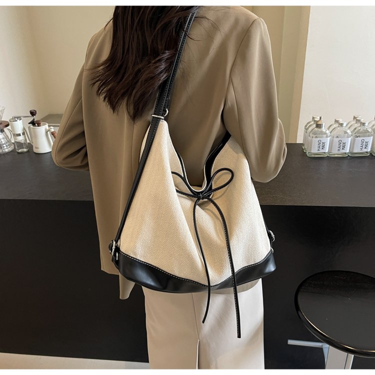 Bag Summer High-end Niche Canvas Bag 2024 New Large Capacity Simple Tote Bag Casual Backpack