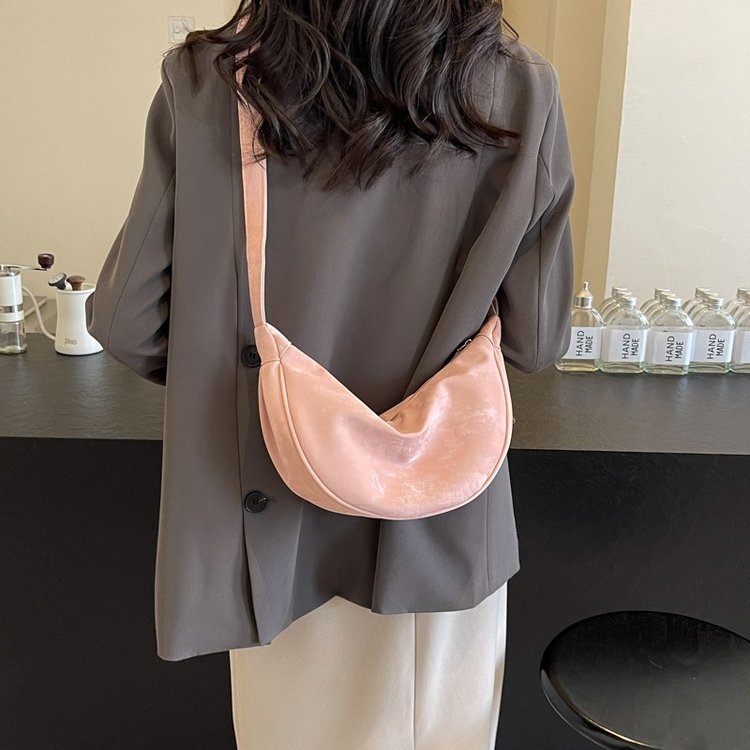 Nylon crossbody single shoulder dumpling bag women's bag crossbody bag high-end large-capacity canvas bag women's commuter armpit bag