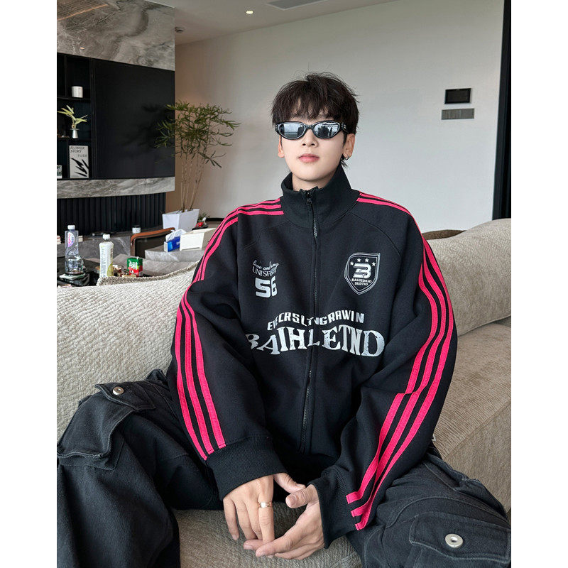 American high street sweatshirt for men Korean style trendy loose versatile and handsome winter ins jacket