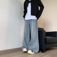 American style jeans, men's trendy straight trousers