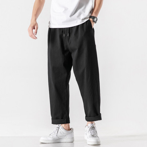 Autumn New Style Japanese Shadowless Wall Large Size Straight Casual Nine-Point Pants