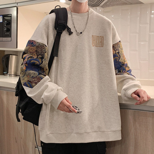 New autumn style Hong Kong style outdoor large size 320g Chinese cotton sweatshirt