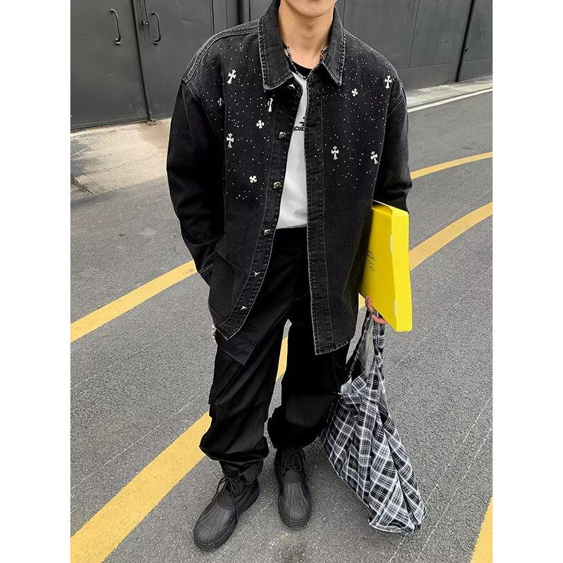 Autumn clothing design, light luxury, small fragrance, heavy industry woolen jacket, men's Korean version, handsome street gangster