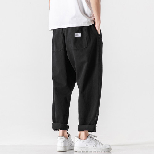 Autumn New Style Japanese Shadowless Wall Large Size Straight Casual Nine-Point Pants