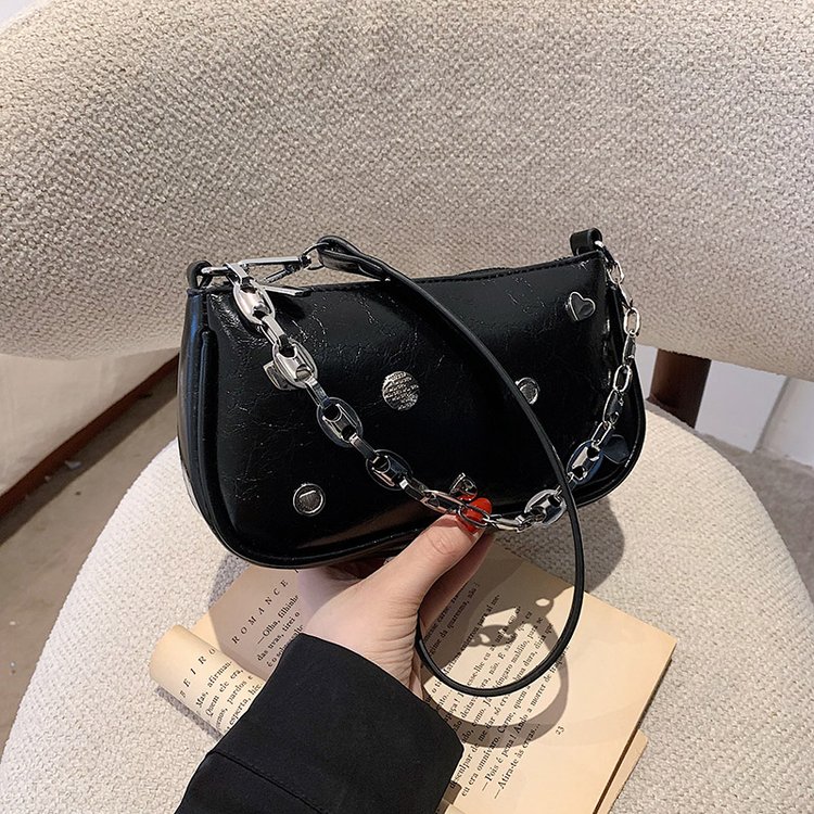 Korean style versatile armpit bag new summer black texture niche bag fashionable women's single shoulder crossbody bag trendy