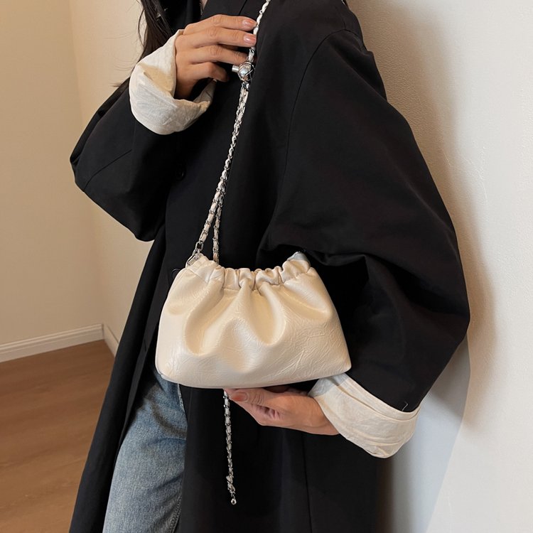 2024 New Fashion Casual Pleated Bags for Women Simple and Versatile Bucket Bags Niche Trend Versatile Crossbody Bags for Women
