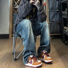 Floor mopping jeans for men autumn new retro dad pants