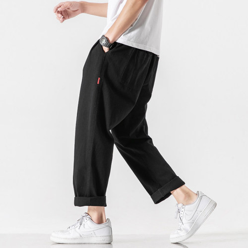 Autumn New Style Japanese Shadowless Wall Large Size Straight Casual Nine-Point Pants