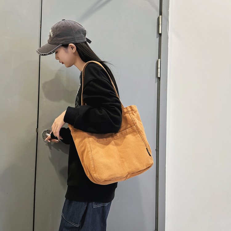 Canvas bag for women 2024 new large-capacity handbag for work and commuting tote bag student shoulder bag for women