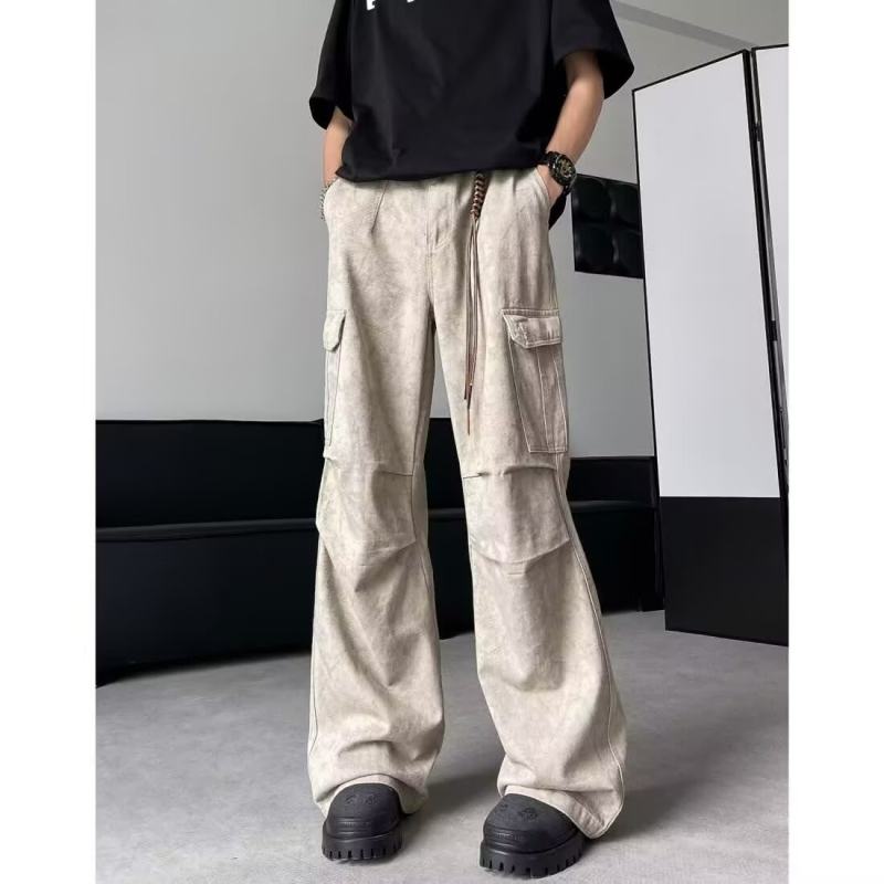 New loose casual pants for men, Korean style trendy and versatile pants, wide-leg floor-length trousers with falling feel
