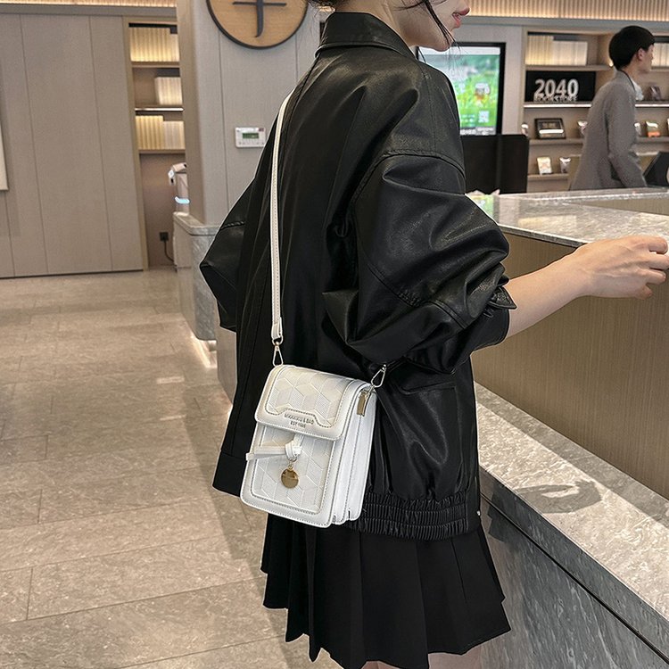Summer popular woven pattern vertical solid color shoulder bag women's bag 2024 new trendy and western style crossbody bag small square bag
