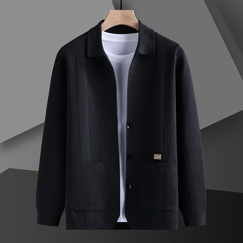 Men's fashionable and handsome teenagers new high quality cardigan sweater