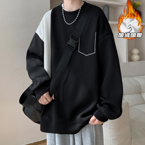 Plus velvet winter super velvet crew neck sweatshirt