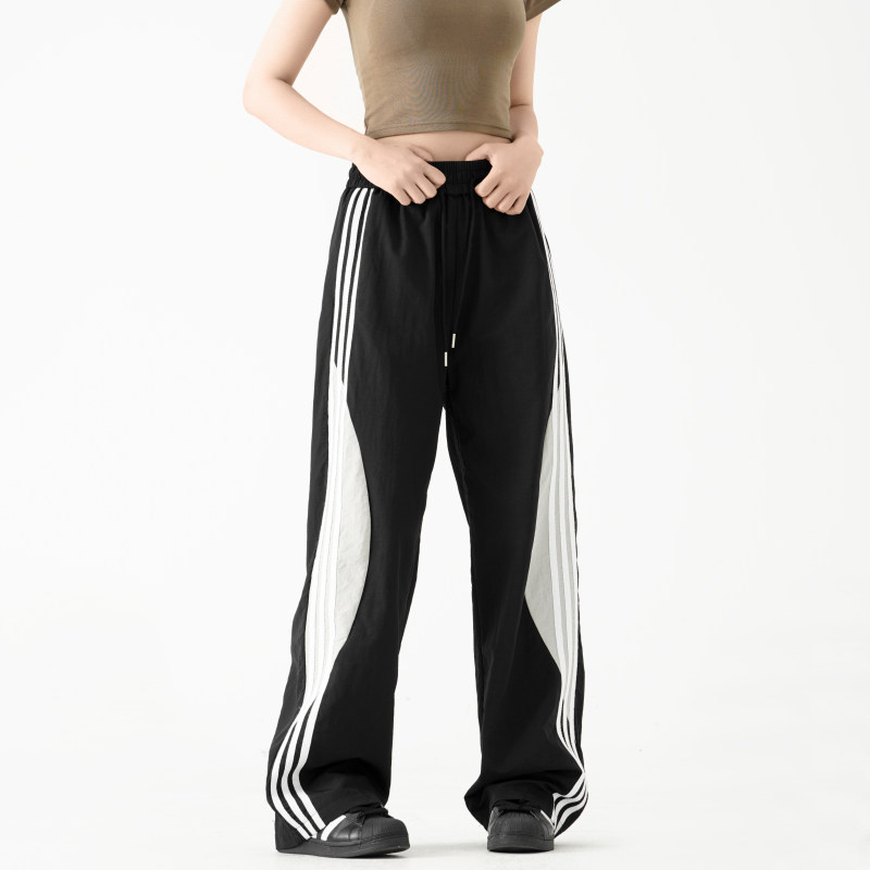 Autumn New Style American Women's Pants Spliced ​​Contrast Color Loose Casual Pants